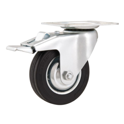 Rodízio com chapa e freio